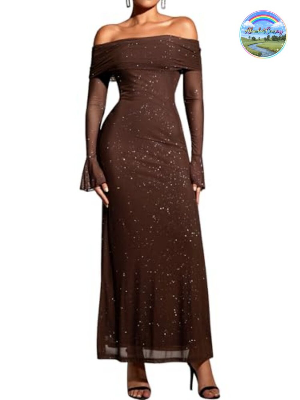 Off Shoulder Long Sleeve Bodycon Maxi Dress Ruched Backless Formal Wedding Guest